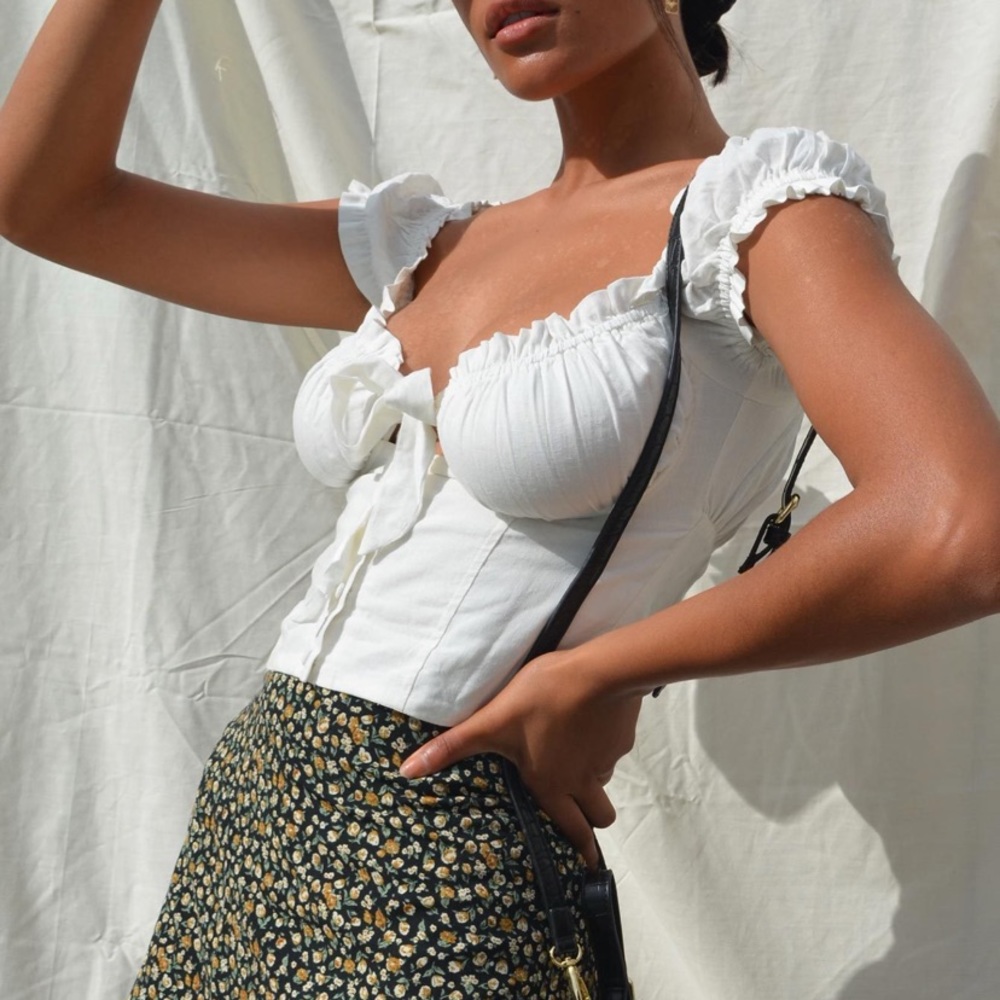 Princess Polly Elouise White Crop Top